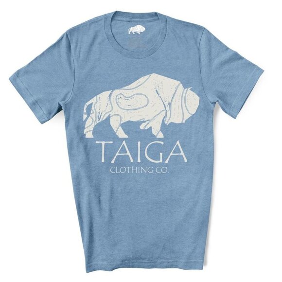 Taiga Clothing Co. Other - Topographic Buffalo Bison Graphic Tee Nature Shirt